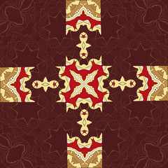 Fototapeta premium Seamless Asian pattern. Vintage decorative elements Hand drawn. Islamic, Arabian, Indian, Persian motifs. Possible use for printing on paper or fabric. Invitation template Pattern