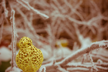 Artificial Decoration Golden Bird Retro