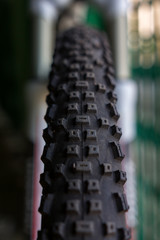 Fototapeta premium Used mountain bike tire.