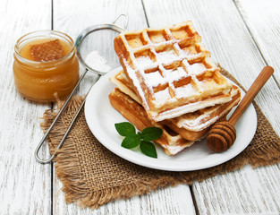 belgian waffles on the table