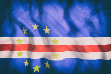 Republic of Cape Verde flag waving