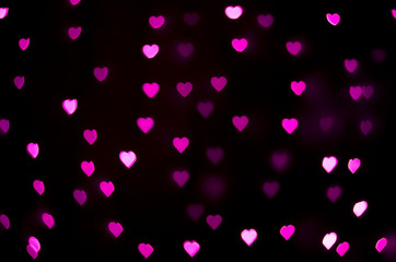 Abstract - blur pink heart lights - love sign