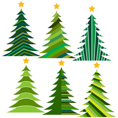 Obraz premium Set of Christmas trees. Isolated vector illustration for Merry Christmas and Happy New Year. 