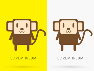 monkey cute cartoon graphic vector.