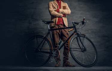 Vintage single speed hipster's bicycle. © Fxquadro