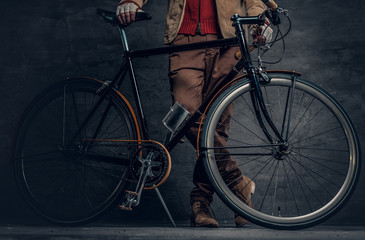 Fototapeta na wymiar Vintage single speed hipster's bicycle.