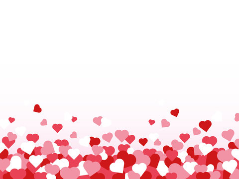 Valentines Day Greeting Card Background With Hearts Border On White Background