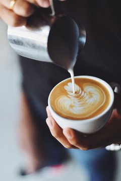 coffee latte art in coffee shop