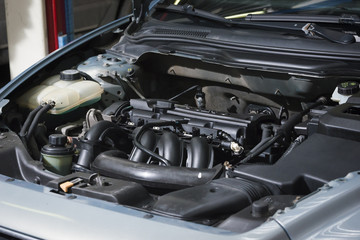Obraz na płótnie Canvas Close up detail of car engine