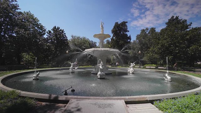 The Forsyth Park Fountain, Savannah, Georgia, USA, SEP 2016