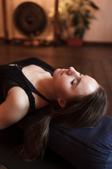 Girl relaxing after a yoga class