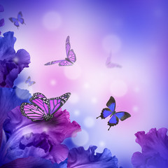 Amazing butterfly fairy of flowers, hydrangeas and iris. - 130972000