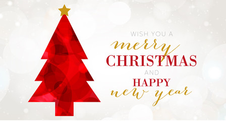 Naklejka premium Christmas Tree - Merry Christmas and happy new year 