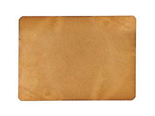 Old paper isolated on white background. Top view