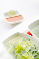Marinated vegetable in bowls, for decoration