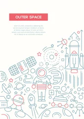 Fototapeten Outer Space - line design brochure poster template A4 © Boyko.Pictures