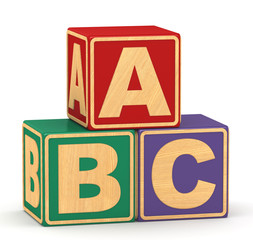 3d cubes alphabet on a white background