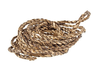Obraz premium Natural rope isolated on white background