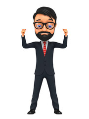3d character is a successful businessman on a white background.