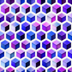 Obraz premium Gradient Cubes Tiling. Seamless Multicolor Pattern