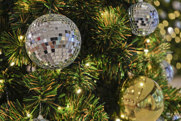 Close up Decorated Christmas tree.