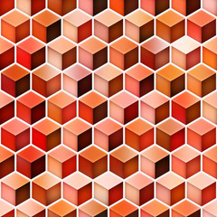 Gradient Cubes Tiling. Seamless Multicolor Pattern