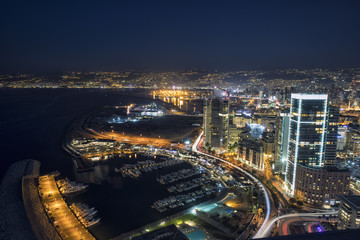 Fototapeta na wymiar Aerial View of Beirut Lebanon, City of Beirut, Beirut city scape 