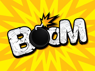 Boom text graphic vector © sila5775