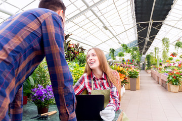 Working in the greenhouse