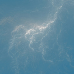 realistic-looking fractal white clouds on blue sky