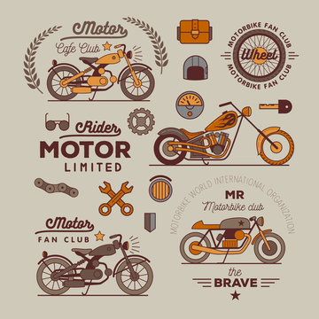 motorbike badget set