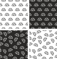 Military or Army or Commandos or Soldier Helmet Aligned & Random Seamless Pattern Set