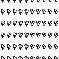 Doodle seamless pattern with hearts