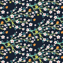Cherry Blossom Blooming surface pattern background in spring season in Japan,China,Asia for Lunar New Year celebration.
