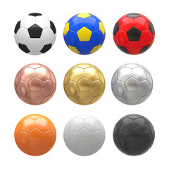 Soccer ball on white background. 3D illustration