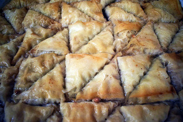 Turkish Ramadan Dessert Baklava with concept background