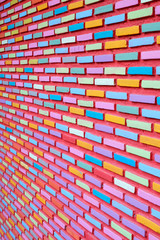 Brick wall painted full color