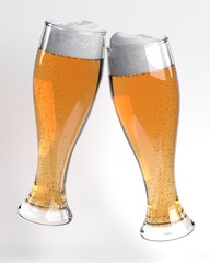 3d render of raising glass of beer