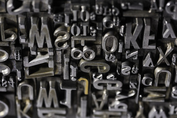 Metal Letterpress Types. 