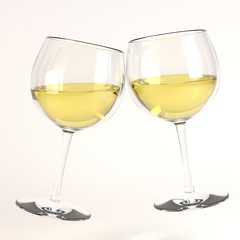 3d render of raising glass of wine