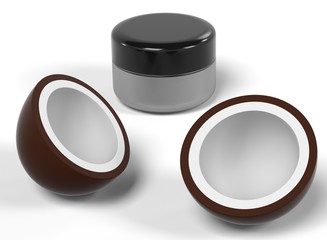 3d render of coconut oil