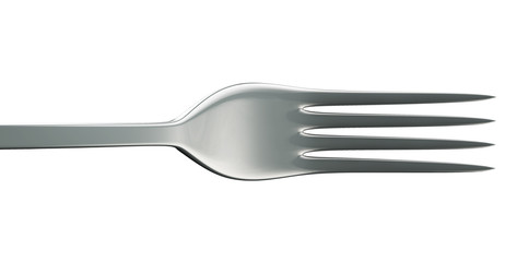 3d rendering of fork on white background