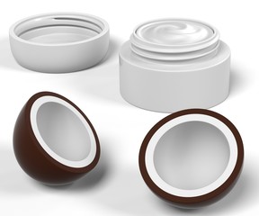 3d render of coconut oil
