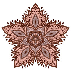 Vector color mandala. Mehndi style.