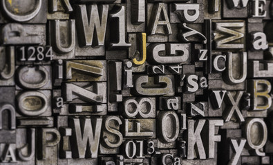 Metal Letterpress Types. 