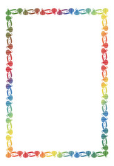 Beautiful frame with seashells silhouettes.