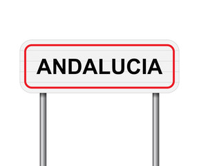 Welcome to Andalusia, Spain road sign vector