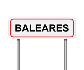 Welcome to Balearics, Spain road sign vector