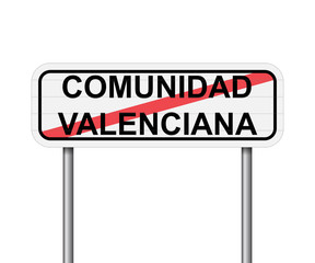 Exit of Valencian Community, Spain road sign vector