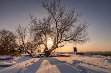 park at the top of the fortress under the snow